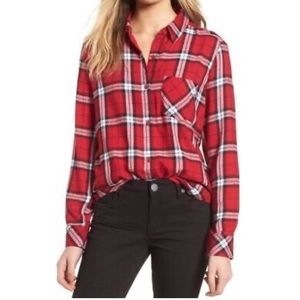 Nordstrom BP. Plaid Button Down Shirt Red Jester Kipleigh Plaid